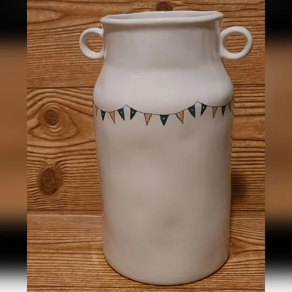 Rae Dunn Jug Vase Red White Bloom - Picture 3 of 4